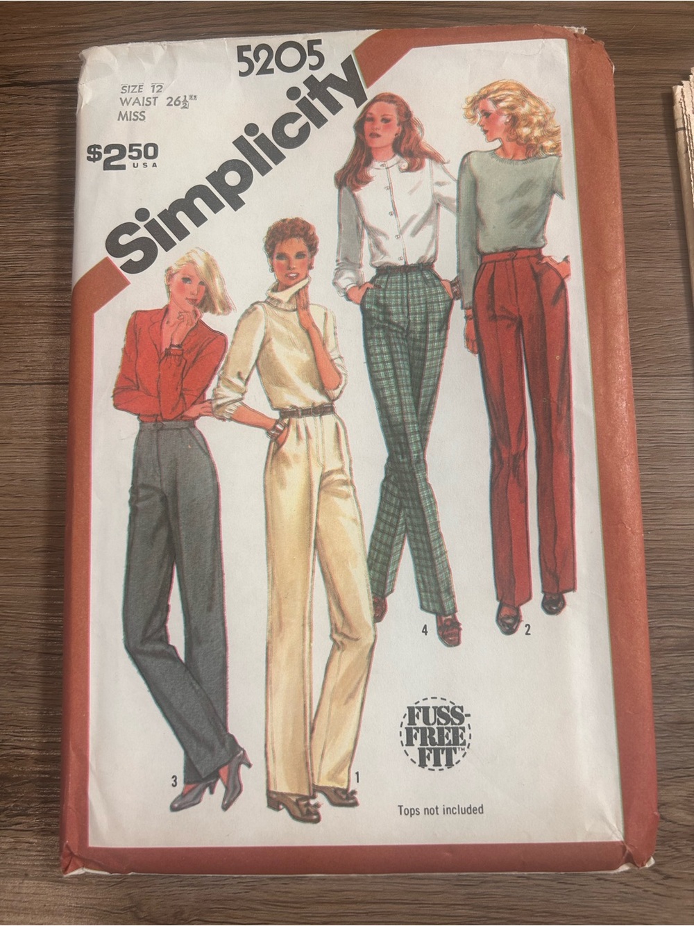 Vintage Simplicity 5205 Sewing Pattern Pants Size 12 Uncut
